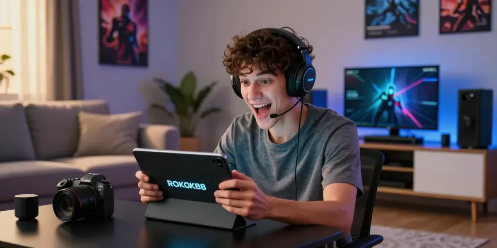 Engaged user experiencing the unique ROKOK88 APK for immersive gaming.