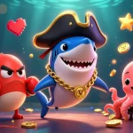 Experience fast payouts in an action-packed scene featuring cartoon characters at a casino.